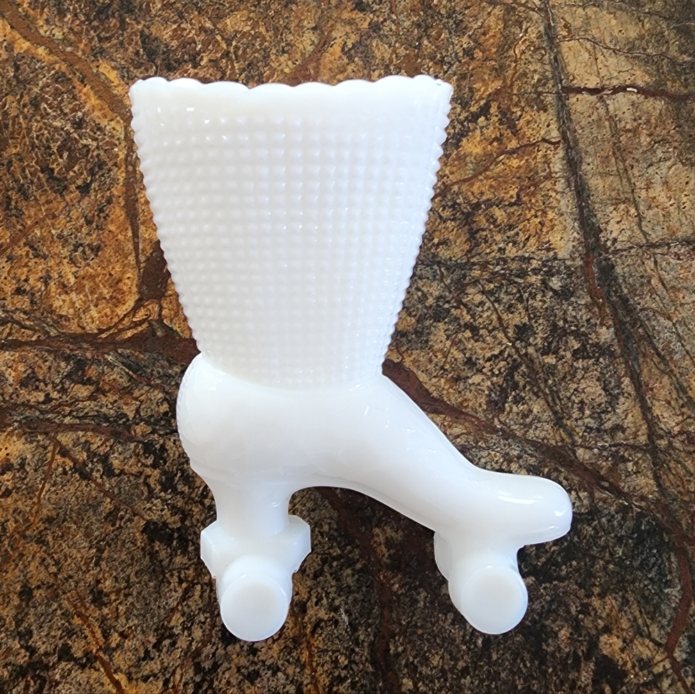Vintage Milk Glass Roller Skate Boot, Shoe